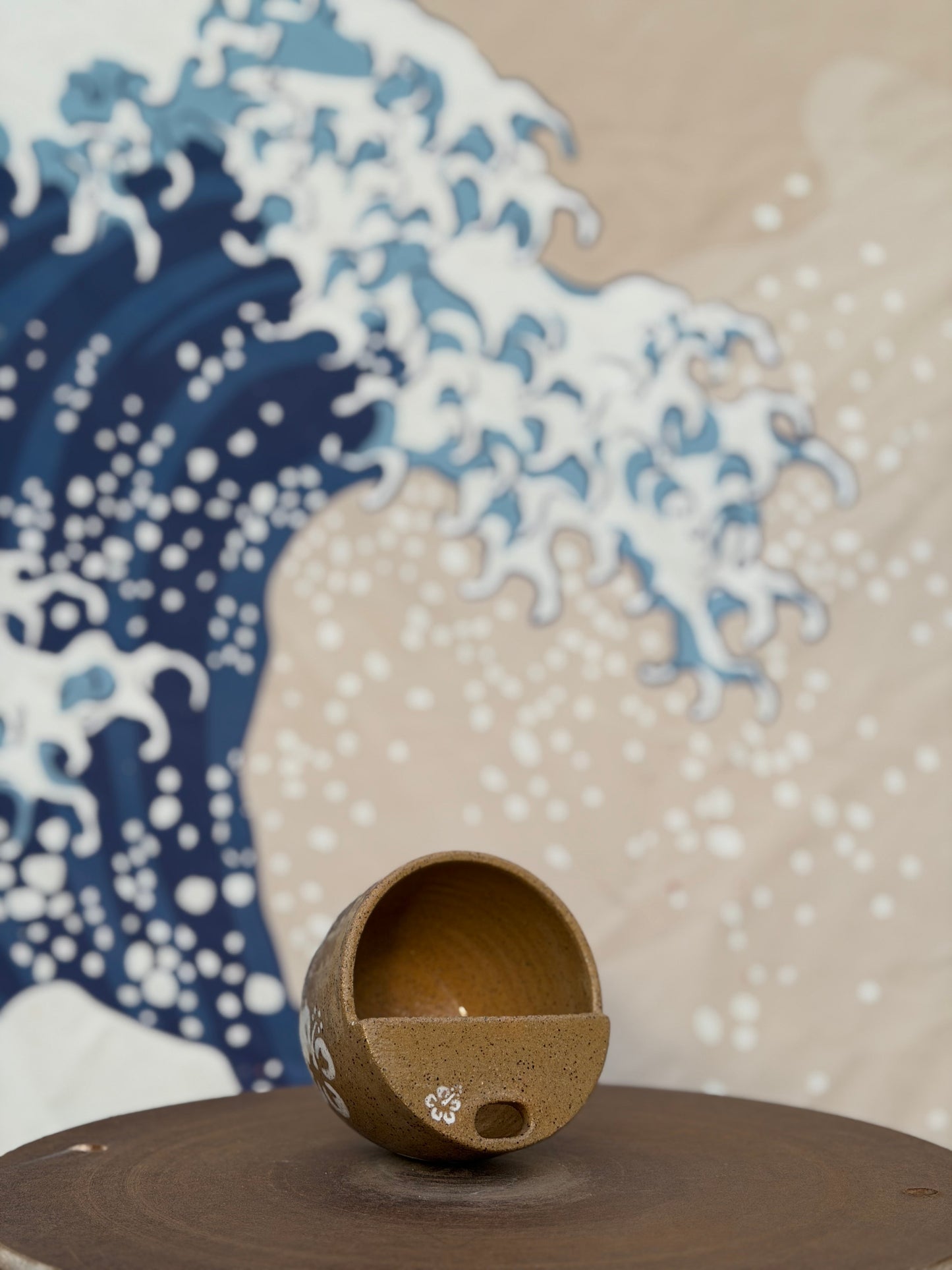 Hibiscus on Tan to-go mug | Mini