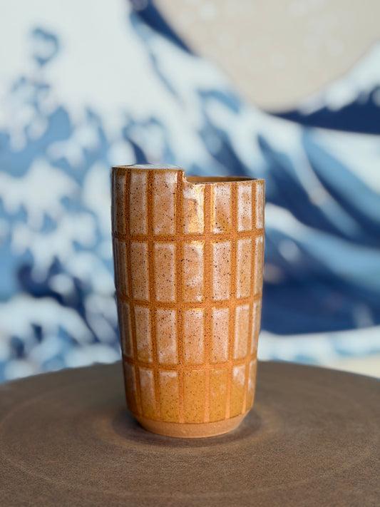 Tan Tiles to-go mug | Tall