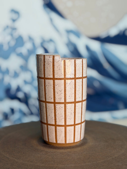 White on Tan to-go mug | Tall
