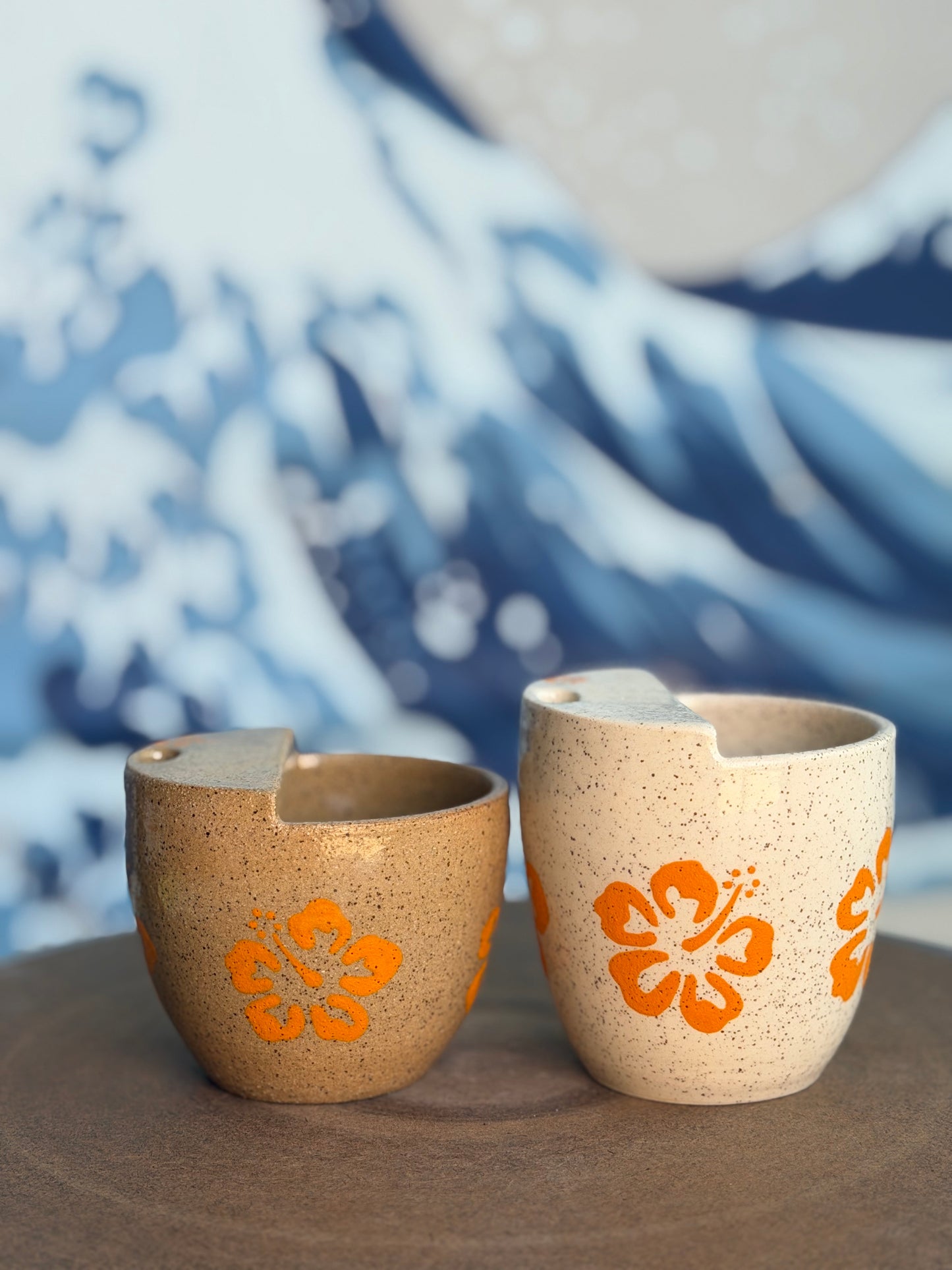 Orange Hibiscus to-go mug | Mini