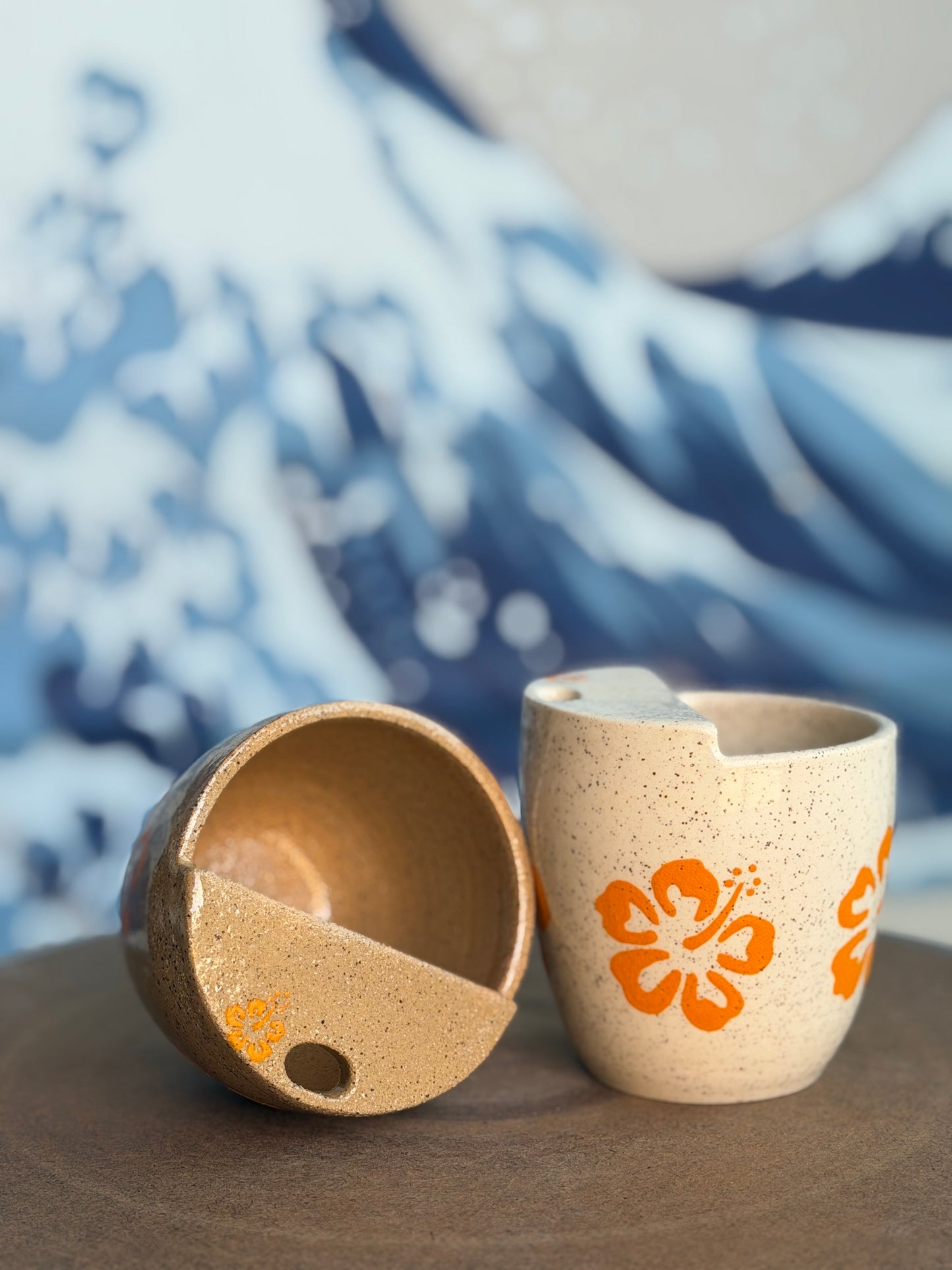 Orange Hibiscus to-go mug | Mini