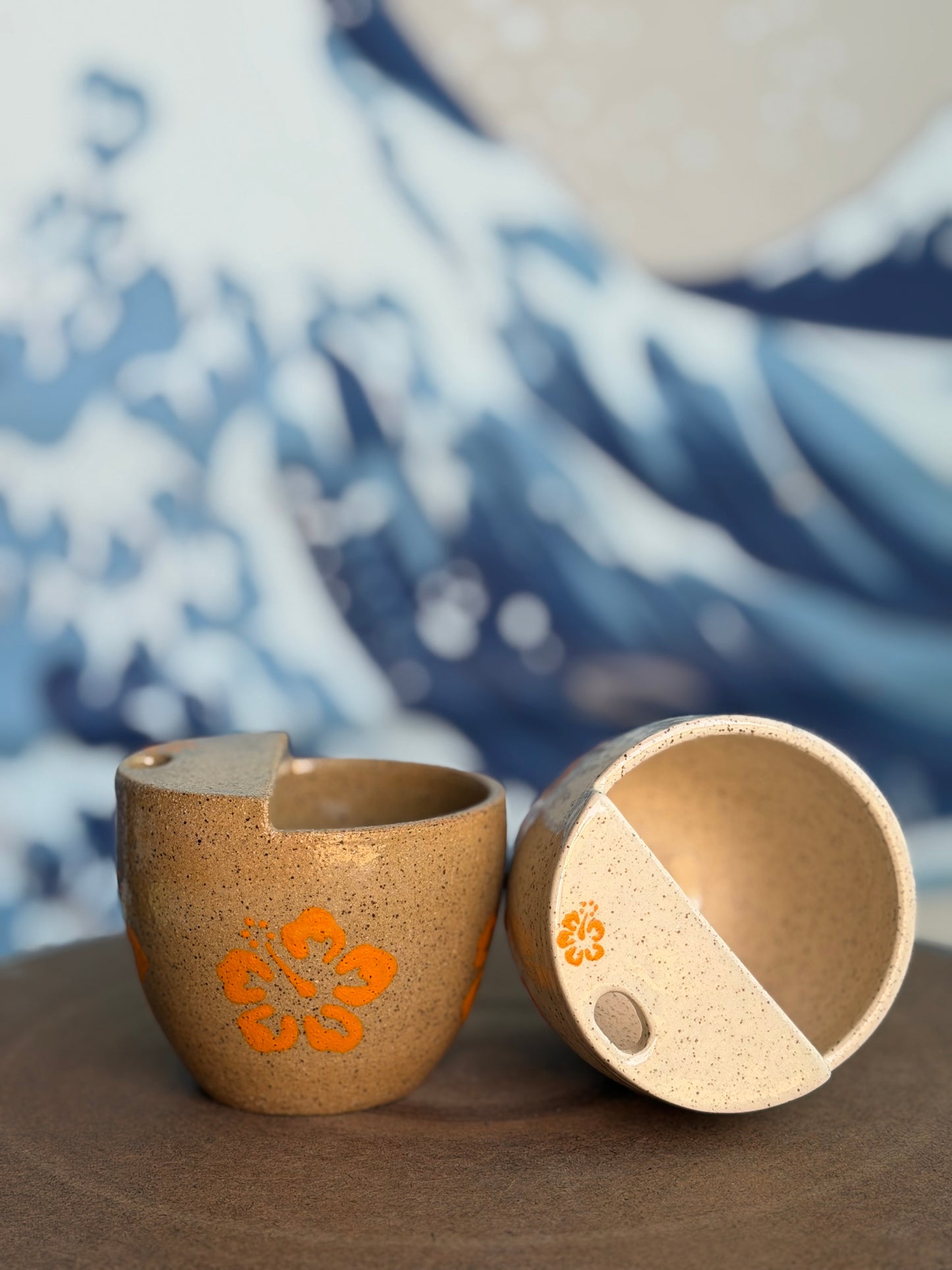 Orange Hibiscus to-go mug | Mini
