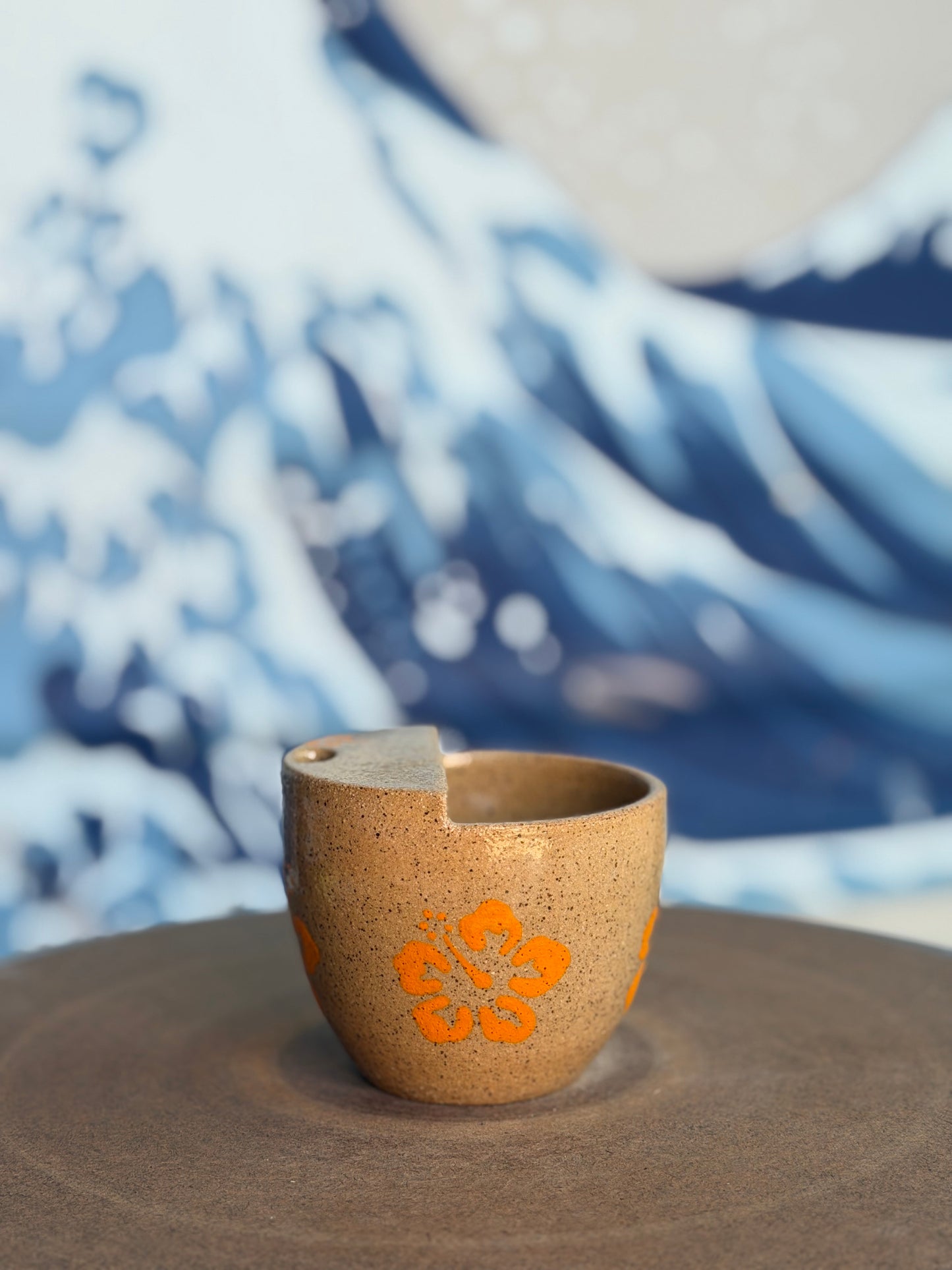 Orange Hibiscus to-go mug | Mini