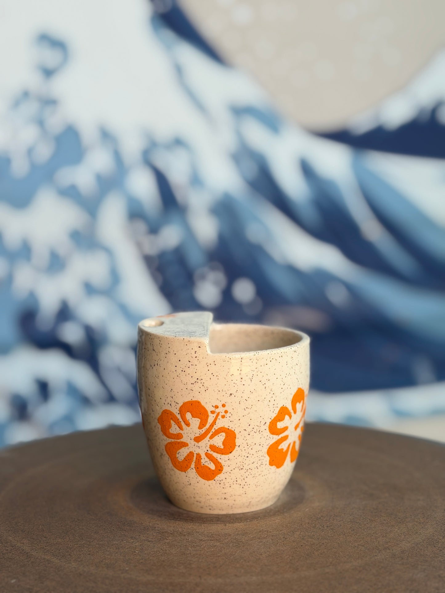 Orange Hibiscus to-go mug | Mini