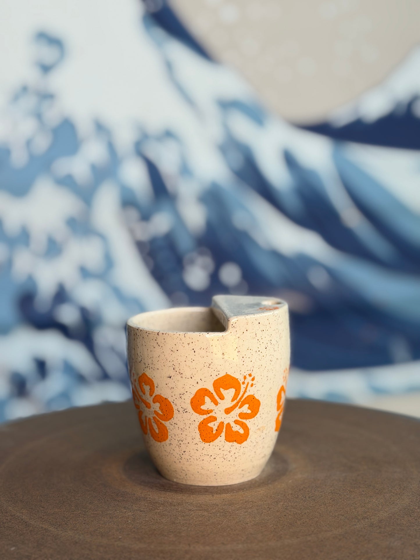 Orange Hibiscus to-go mug | Mini