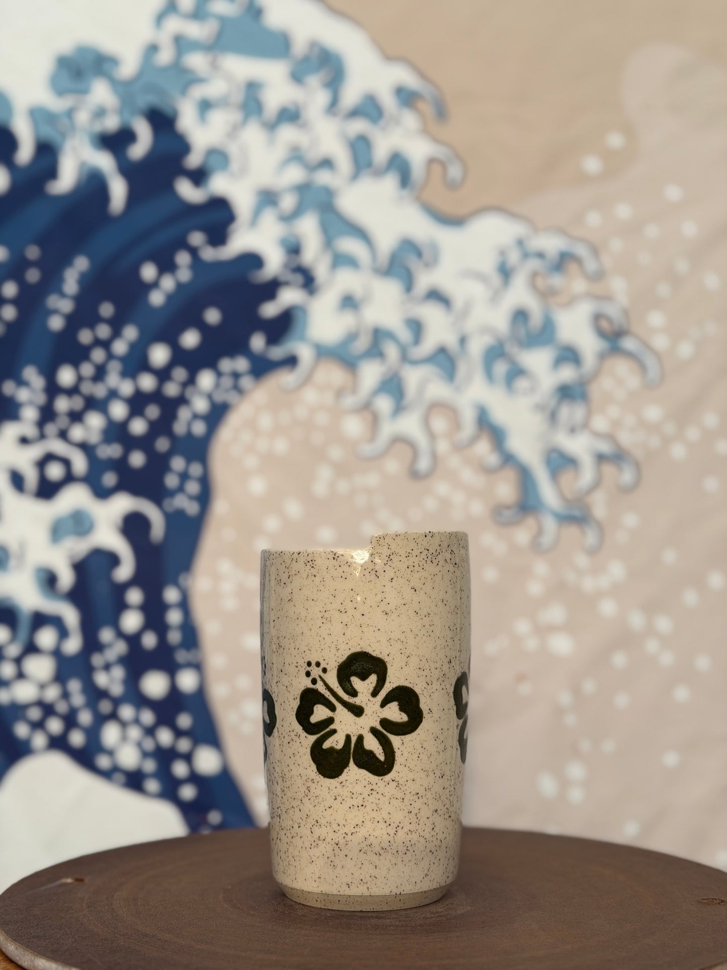 Hibiscus on White to-go mug | Tall