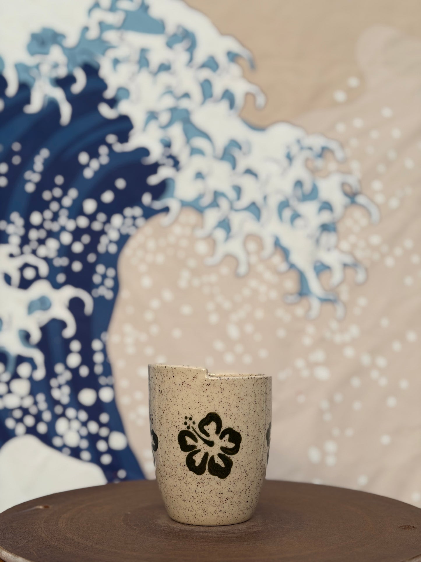 Hibiscus on White to-go mug | Small