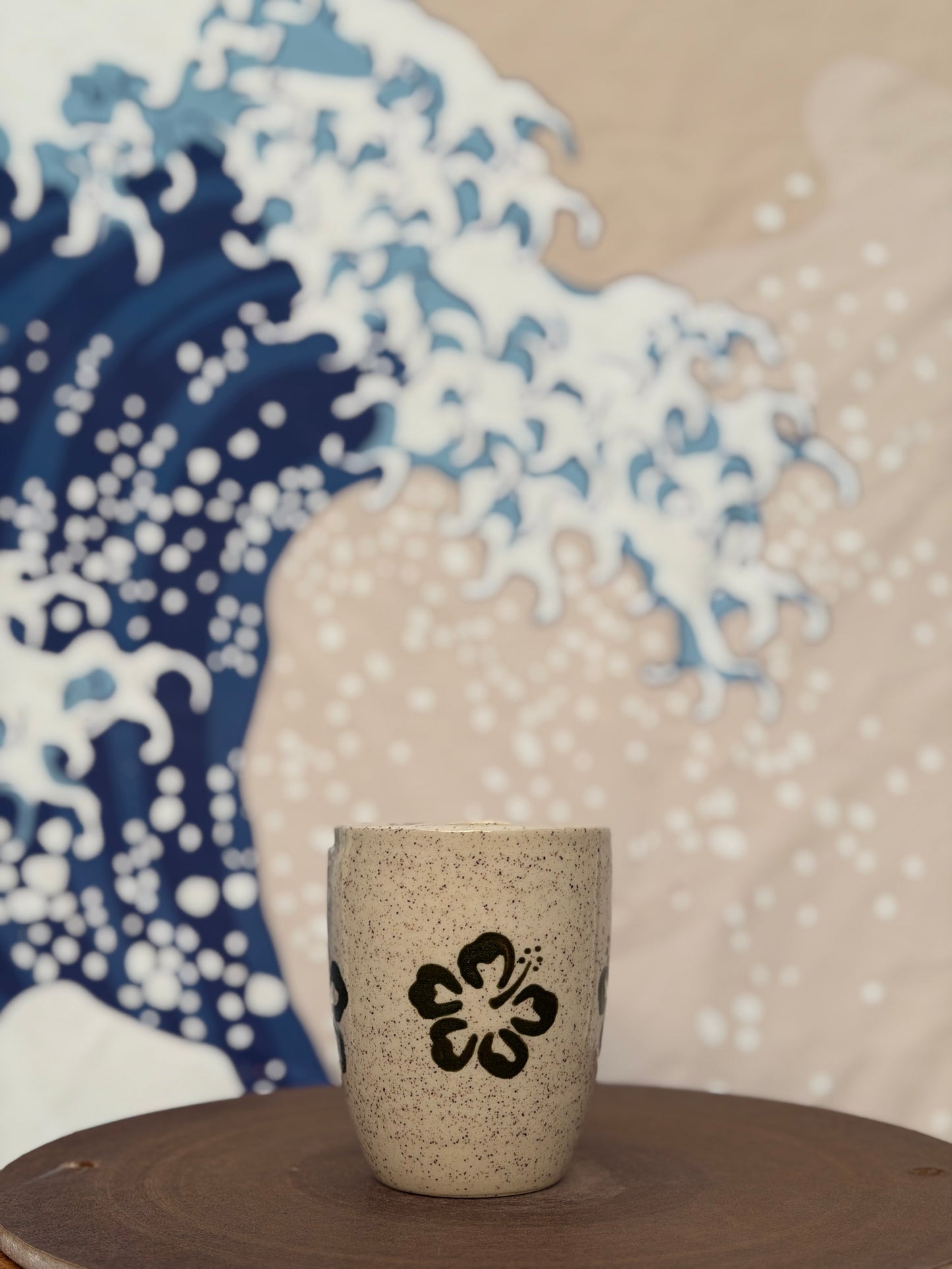 Hibiscus on White to-go mug | Small