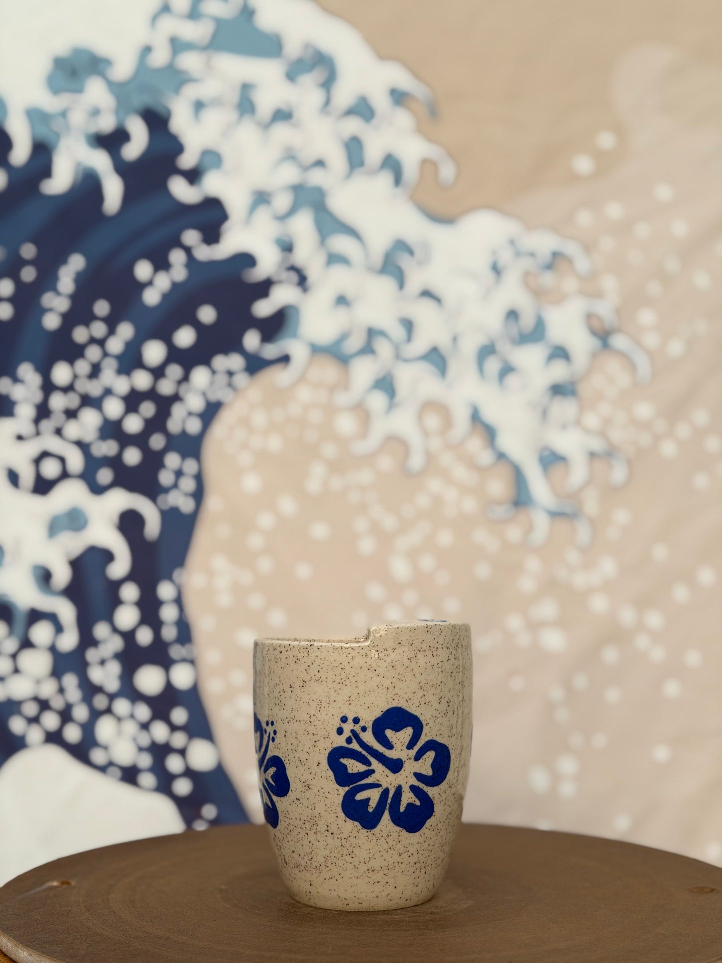 Hibiscus on White to-go mug | Small