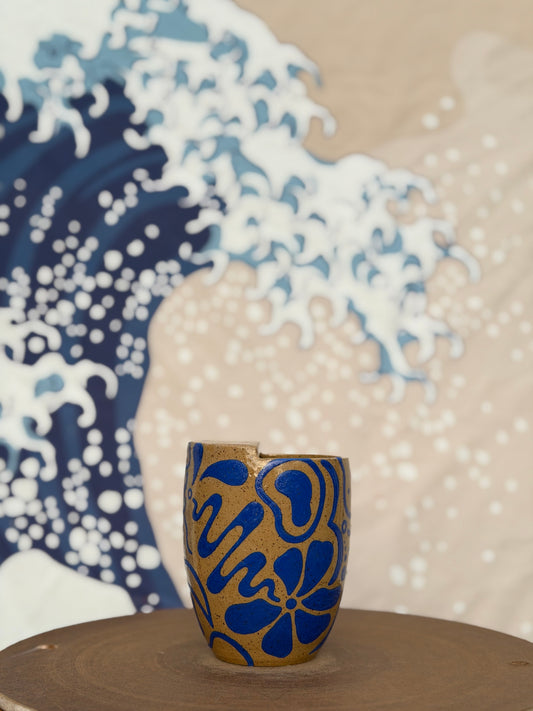 Blue Doodle to-go mug | Small