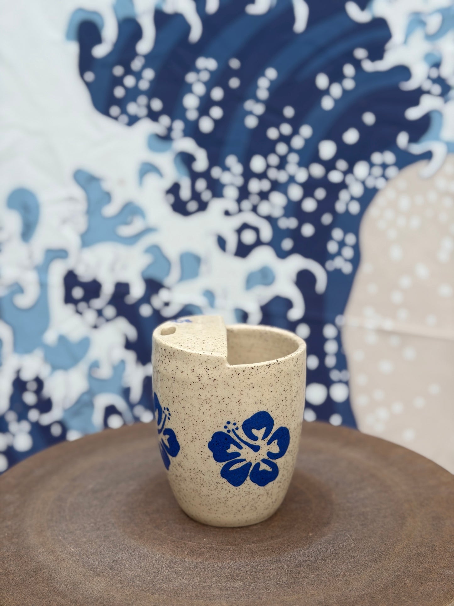 Blue Hibiscus to-go mug | Small