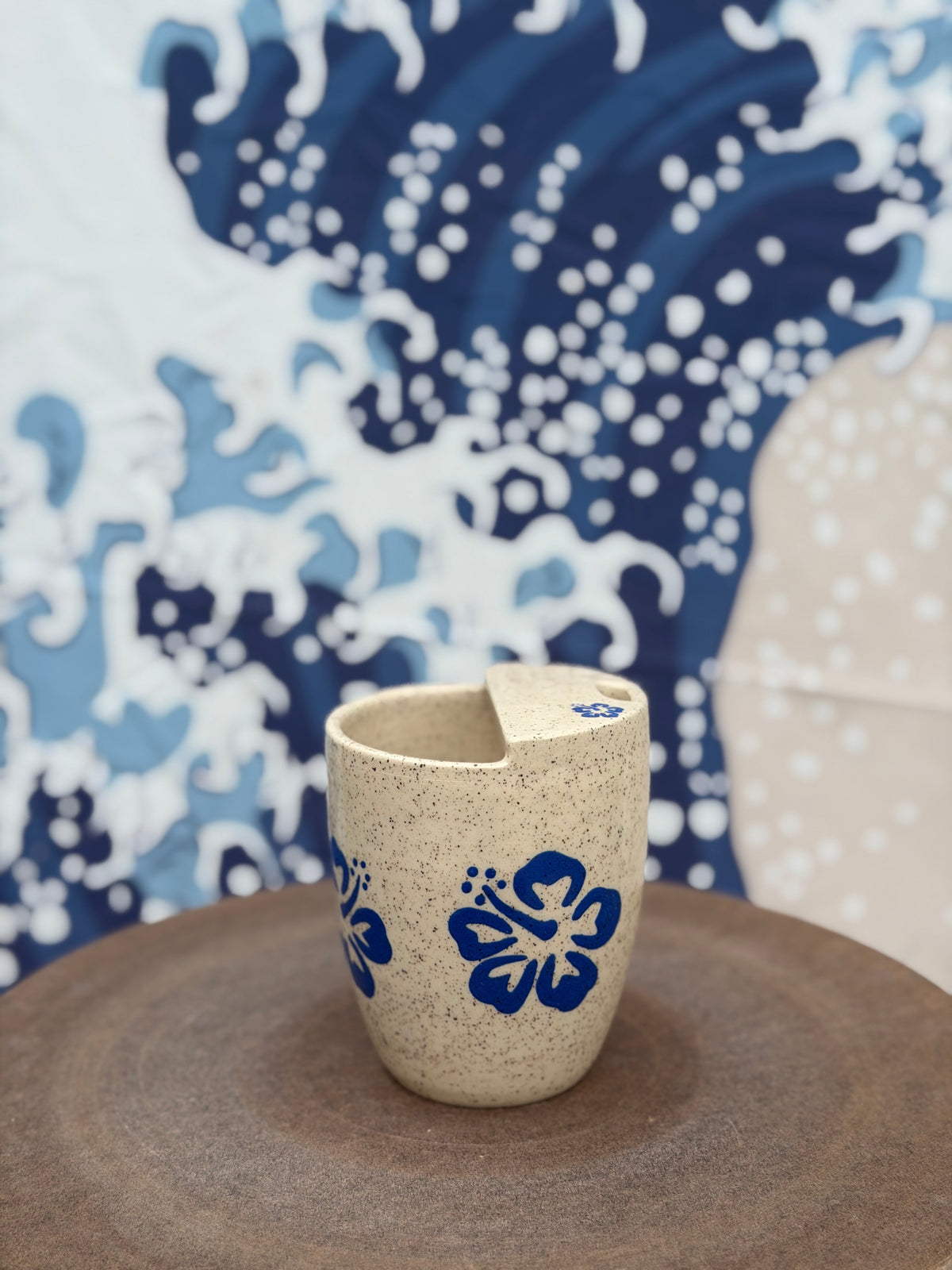 Blue Hibiscus to-go mug | Small