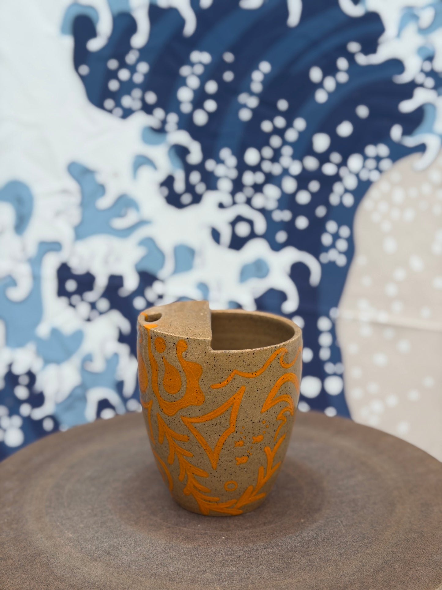Orange Doodle to-go mug | Small