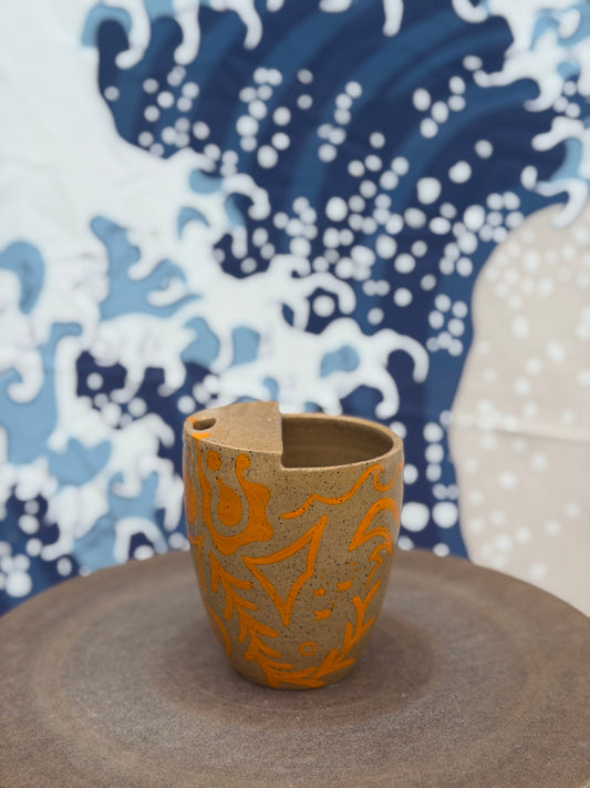 Orange Doodle to-go mug | Small