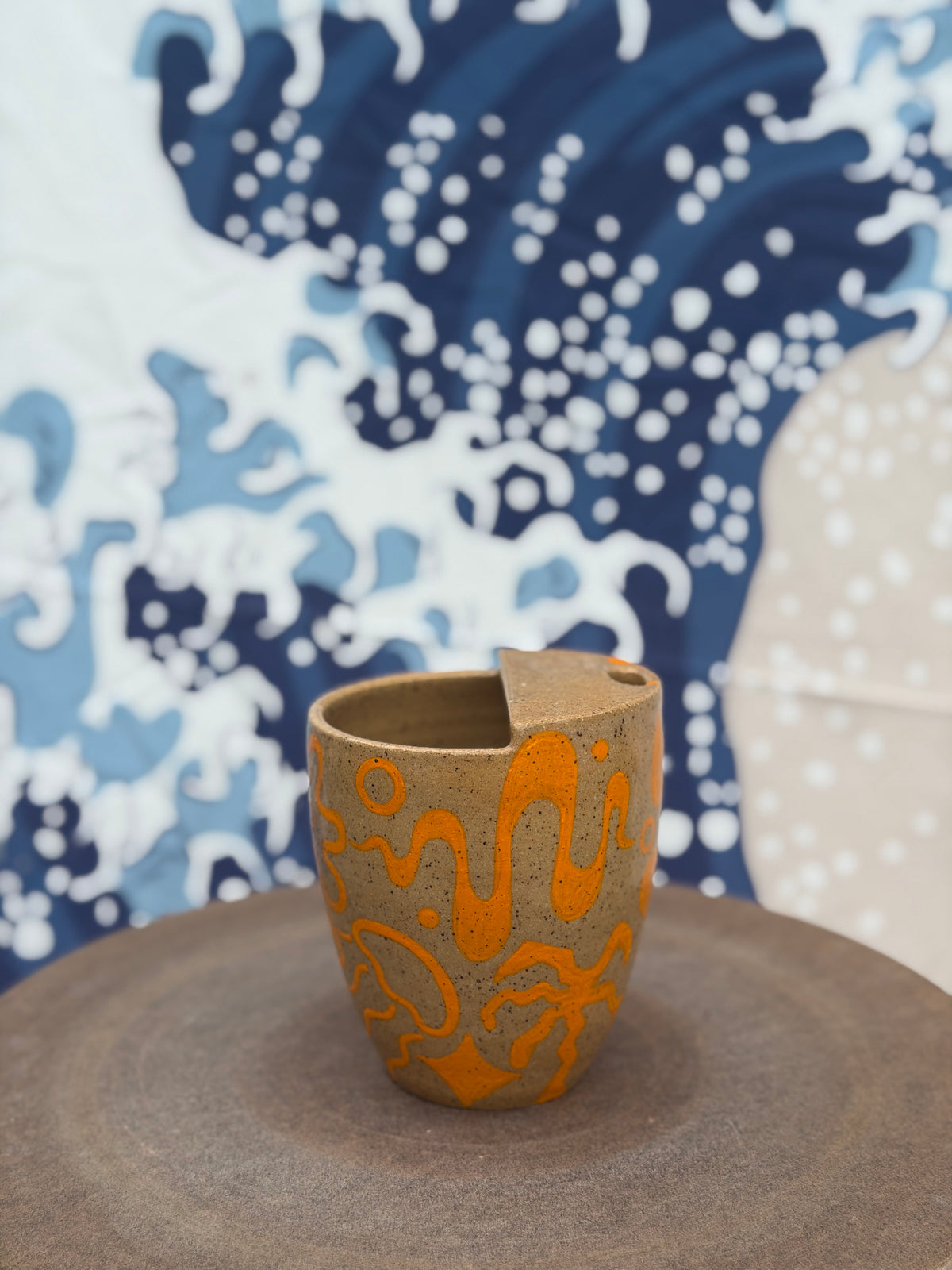 Orange Doodle to-go mug | Small