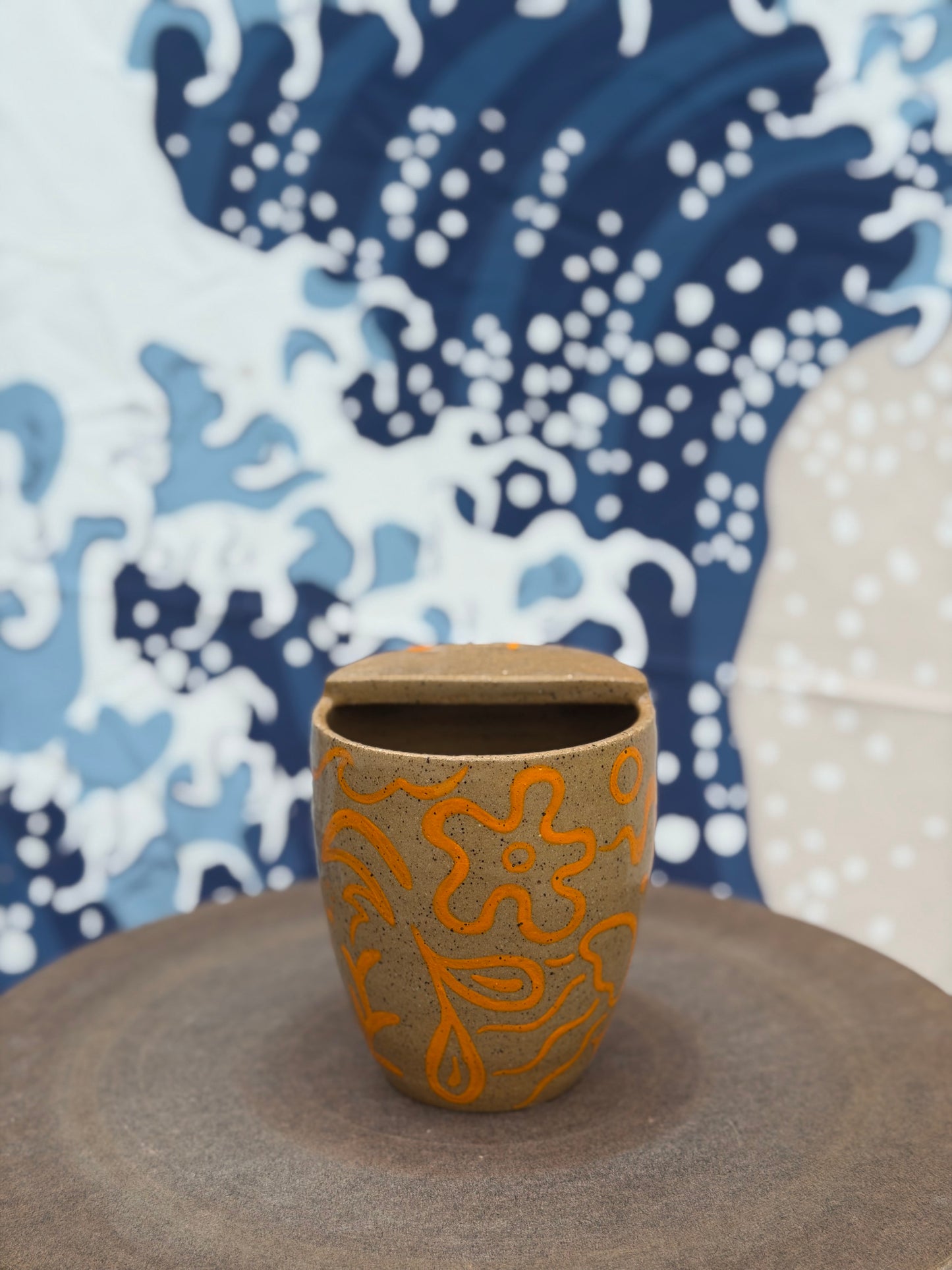 Orange Doodle to-go mug | Small