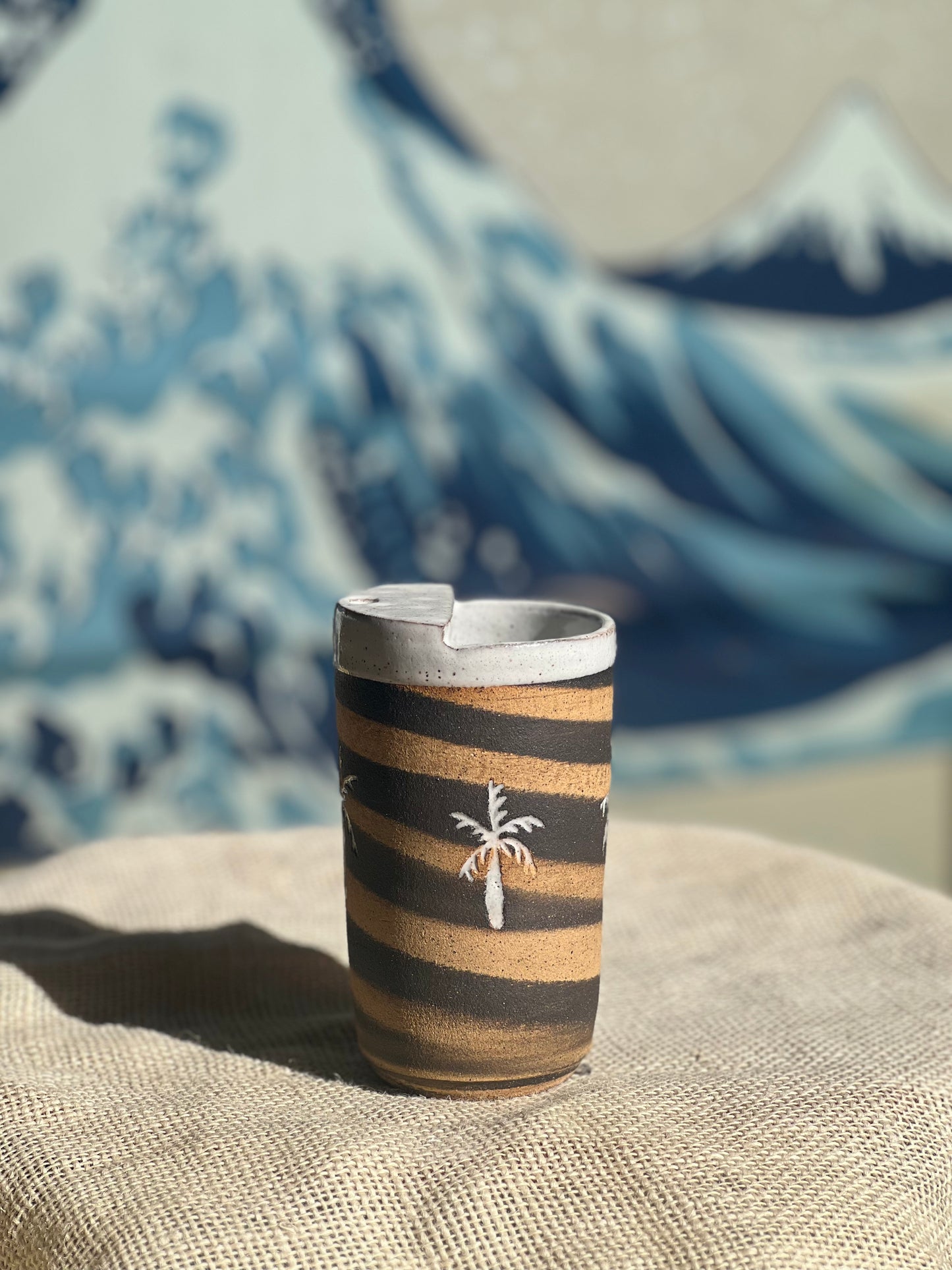 Spiral Palms to-go mug | Tall