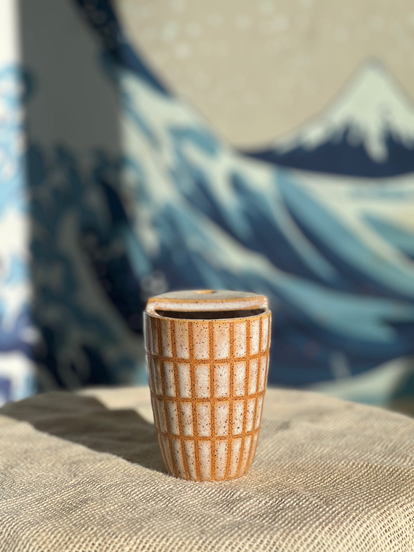 Tan Tiles to-go mug | Small