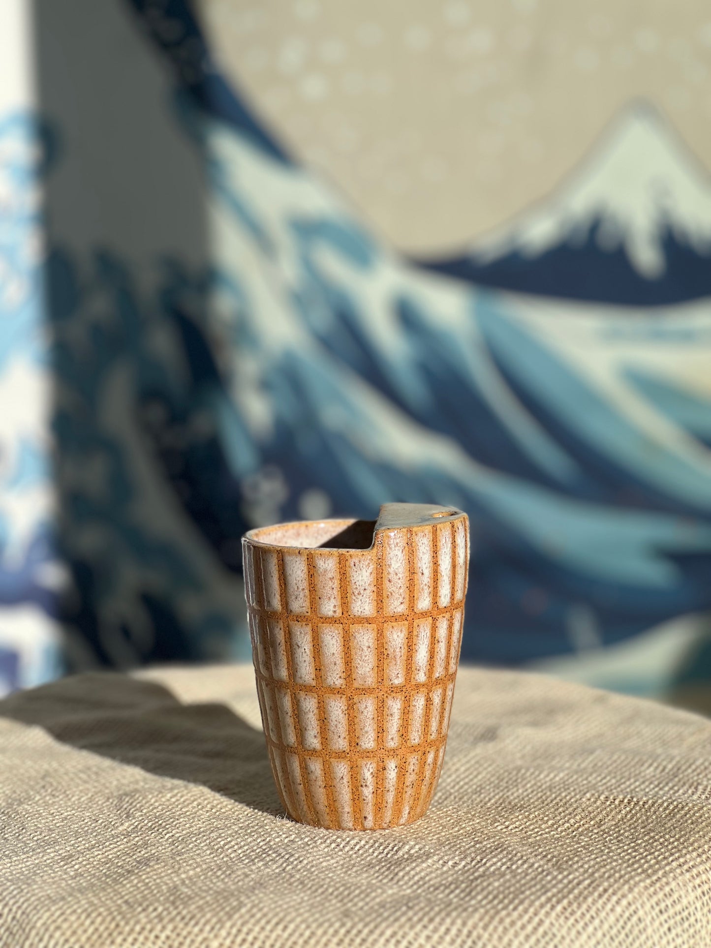 Tan Tiles to-go mug | Small