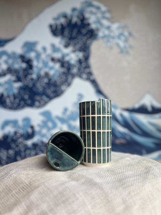 Green Tiles to-go mug | Tall